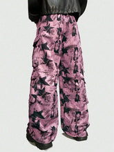 Tie Front Print Pocket Casual Pants